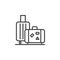 Baggage, luggage line icon, outline vector sign, linear style pictogram isolated on white.