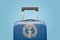 Baggage with Northern Mariana Islands flag print tourism and vacation concept