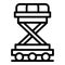 Baggage plane trolley icon, outline style