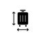 Baggage size black glyph icon