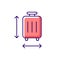 Baggage size RGB color icon