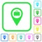 Baggage storage GPS map location vivid colored flat icons