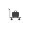 Baggage trolley cart vector icon