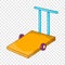Baggage trolley icon in cartoon style