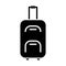 Baggage, trolley, luggage icon. Black color vector