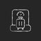 Baggage weight chalk white icon on dark background