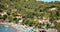 Bagnaia Portoferraio bay, panoramic view, umbrellas, Elba Island