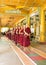 BAGO, MYANMAR -November 26, 2015: Monks going for lunch in the m