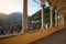 Bagolino medieval village seen from the church portico