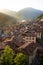 Bagolino medieval village seen from the church portico