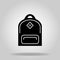 Bagpack icon or logo in glyph