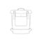Bagpack outline drawing vector, Bagpack in a sketch style, trainers template outline, vector Illustration.