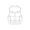 Bagpack outline drawing vector, Bagpack in a sketch style, trainers template outline, vector Illustration.