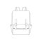 Bagpack outline drawing vector, Bagpack in a sketch style, trainers template outline, vector Illustration.