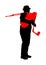 Bagpiper musician  silhouette on white background. Street perform. Music performer play on traditional instrument. Bagpipe,