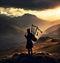 Bagpiper on the Scottish Highlands