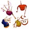 Bagpipes icons set, cartoon style