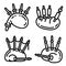 Bagpipes icons set, outline style