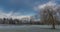 Bagr pond in Stromovka garden in frosty autumn morning