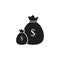 Bags black dollar money icons