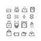 Bags icons. women bags icons, bags shop icons.