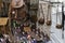 Bags stand in Edinburgh downtown streets