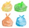 Bags with waste sorted for recycling