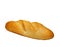 Baguette, loaf of white bread. Isolated