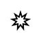 Baha Nine pointed star sign icon. Element of religion sign icon for mobile concept and web apps. Detailed Baha Nine pointed star i