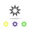 Baha Nine pointed star sign multicolored icon. Detailed Baha Nine pointed star icon can be used for web, logo, mobile app, UI, UX