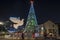 The Bahai gardens in The German Colony decorated for the holidays, in Haifa, Israel