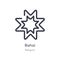 bahai outline icon. isolated line vector illustration from religion collection. editable thin stroke bahai icon on white