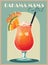 Bahama Mama Cocktail retro poster vector art.