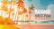 Bahamans Sea Shore Beach On Sunset Beautiful Seaside Landscape Summer Vacation Concept