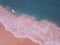 Bahamas: Aerial view turquoise water of Pink Beach, summer vacation on Harbour Island, travel and dream beach concept