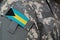 Bahamas army uniform patch flag on soldiers arm. Military Concept