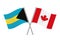 The Bahamas and Canada crossed flags.