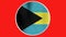 Bahamas Circular Flag Loop - Realistic 4K flag waving in the wind.