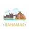 Bahamas country design template Flat cartoon style