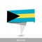 Bahamas Country flag. Folded ribbon banner flag