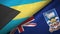Bahamas and Falkland Islands two flags textile cloth, fabric texture