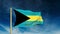 Bahamas flag slider style with title. Waving in