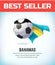 Bahamas football or soccer ball. Football national team. Vector illustration