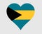 The Bahamas Heart Flag. Bahamian Love Shape Country Nation National Flag. Commonwealth of The Bahamas Banner Icon Sign Symbol. EPS
