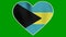 Bahamas Heart Love Flag Loop - Realistic 4K flag waving in the wind