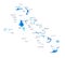 The Bahamas map. Cities, regions. Vector