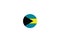 Bahamas national flag circle