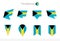 Bahamas national flag collection, eight versions of Bahamas vector flags