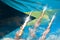 Bahamas supersonic missile launch - modern strategic nuclear rocket weapons concept on blue sky background, military industrial 3D