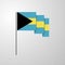 Bahamas waving Flag creative background